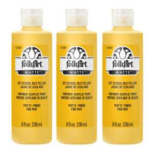 Acrylic Paint Matte, 8oz., School Bus Yellow, Pack of 3