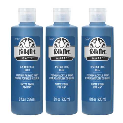 Acrylic Paint Matte, 8oz., True Blue, Pack of 3