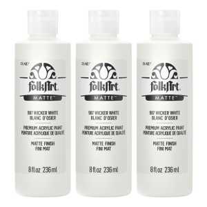 Acrylic Paint Matte, 8oz., Wicker White, Pack of 3