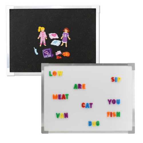 Magnetic Dry-Erase and Flannel Board, 18