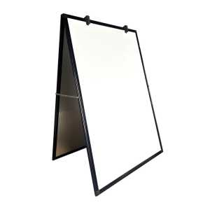 Double-sided Magnetic Dry Erase Easel, Black Aluminum Frame, 24x36 inches