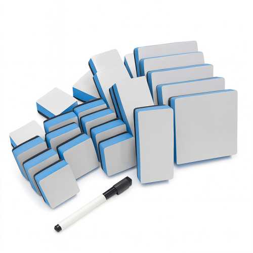 Dry Erase Board Buddies Combo Set, Blue/White, 25-Piece