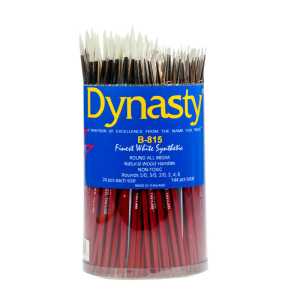 Finest White Synthetic Round Brush Canister, 144 Brushes