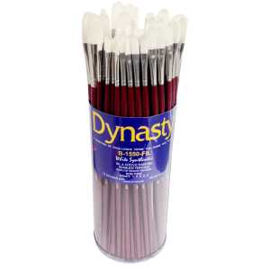 Finest White Synthetic Filbert Brush Canister, 60 Brushes