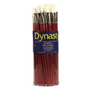 Finest White Synthetic Flat Brush Canister, 60 Brushes