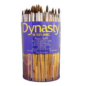 Imitation Sable Round Brush Canister, 72 Brushes