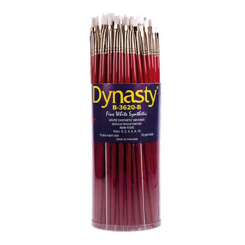 Finest White Synthetic Bright Brush Canister, 72 Brushes