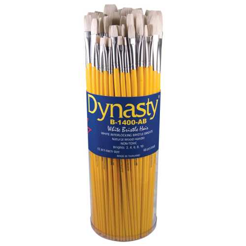 Interlock White Bristle Bright Brush Canister, 60 Brushes
