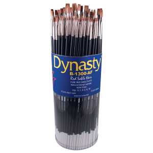 Red Sable Style Flat Brush Canister, 72 Brushes