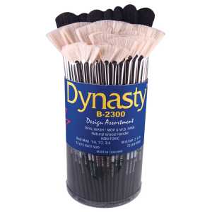Black Goat and White Bristle Brush Canister, 72 Brushes