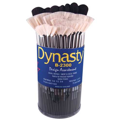 Black Goat and White Bristle Brush Canister, 72 Brushes