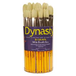 Interlock White Bristle Filbert Brush Canister, 60 Brushes