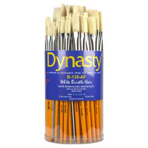 Interlock White Bristle Flat Brush Canister, 60 Brushes