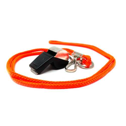 METAL WHISTLE W/LANYARD