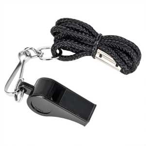 PLASTIC WHISTLE W/LANYARD