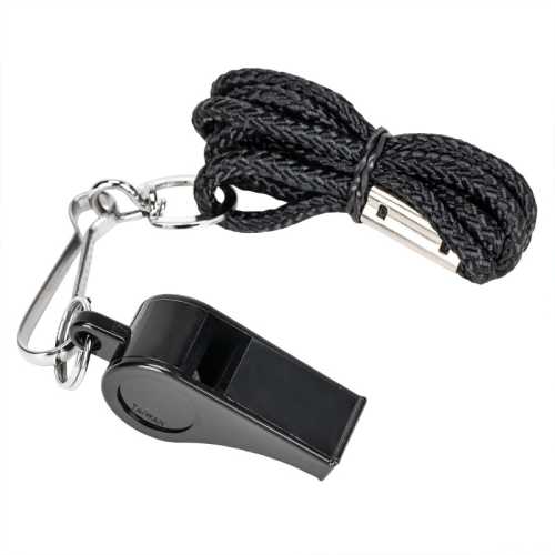 PLASTIC WHISTLE W/LANYARD