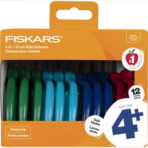 Kids Scissors Classpack, Pointed, 5