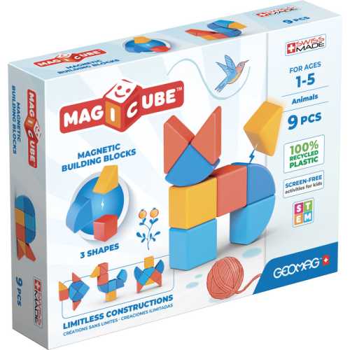Magicube Magnetic Shapes & Animals Building Set, 9 Pieces