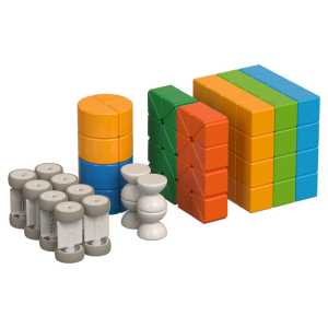 Magicube Magnetic Shapes & Animals Building Set, Recycled Materials, 128 Pieces
