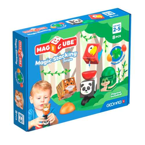Magicube Magic Stacking Jungle, Magnetic Building Cubes, 8 Pieces