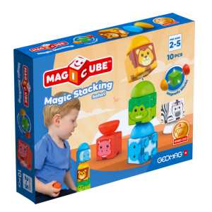 Magicube Magic Stacking Safari, Magnetic Building Cubes, 10 Pieces