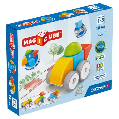 Magicube Magnetic Building Cubes, Cars, 10 Pieces