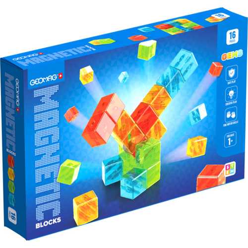 Magnetic Blocks Gems Set, 16 Pieces