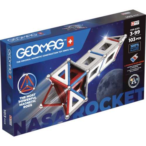 Classic Panels Magnetic Construction Set, NASA Rocket, 103 Pieces
