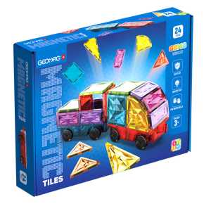 Gems Magnetic Tiles Construction Set, Vehicles, 24 Pieces