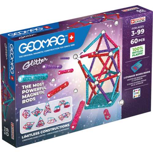 Glitter Magnetic Panels Building Set, 60 Pieces