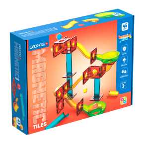 Magnetic Tiles Construction Set, Marble Run, 45 Pieces