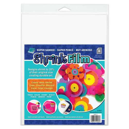 Sanded Shrink Film Sheets, 8.5
