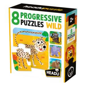 8 Progressive Puzzles, Wild Animals