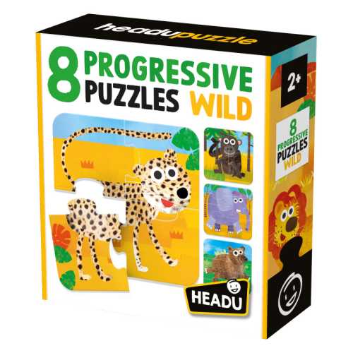 8 Progressive Puzzles, Wild Animals