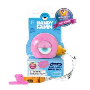 Bebe the Bird&trade; 3-in-1 Kids Pink Tape Measure &ndash; 8 ft Measuring Tool with Level & Angle Finder, STEM Learning Tool for Kids Ages 3+