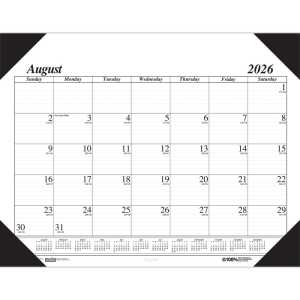 Monthly Academic Calendar Economy Desk Pad, 17 Months (Aug-Dec), 22" x 17"