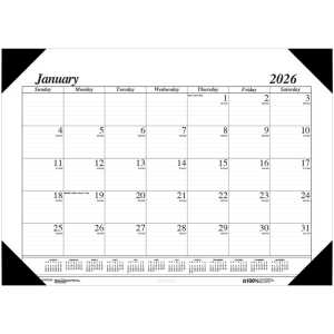 Recycled Monthly Desk Pad Calendar Economy 18-1/2 x 13 Inches
