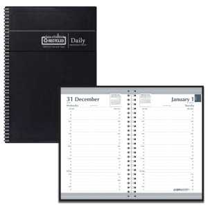 Recycled Daily Calendar Planner Black Cover