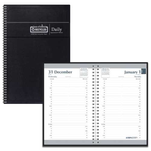 Recycled Daily Calendar Planner Black Cover