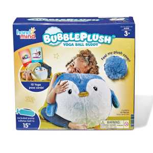 BubblePlush Yoga Ball Buddy, Tully the Peaceful Penguin
