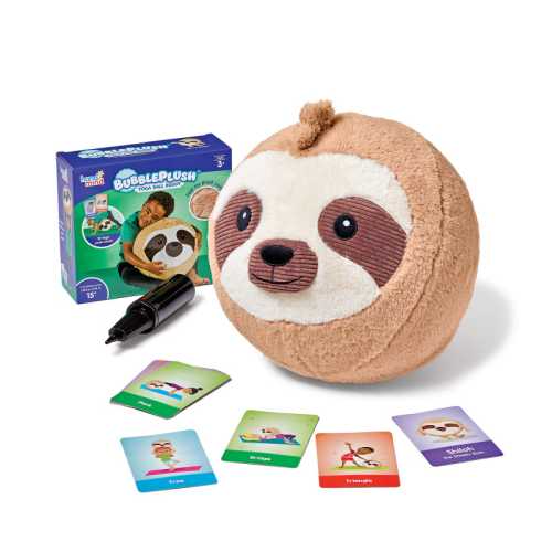 BubblePlush Yoga Ball Buddy, Shiloh the Steady Sloth