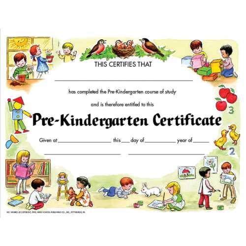 Pre-Kindergarten Certificate, 8.5