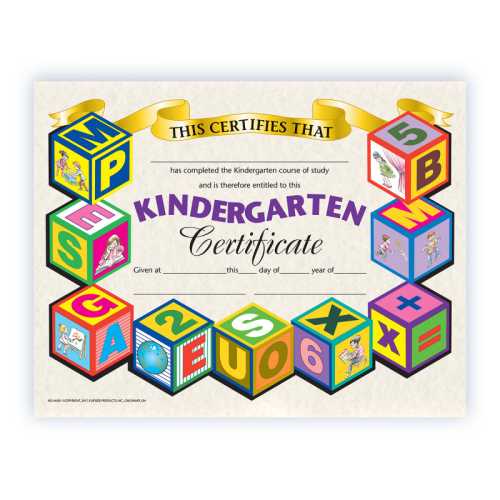 Kindergarten Certificate, 8.5