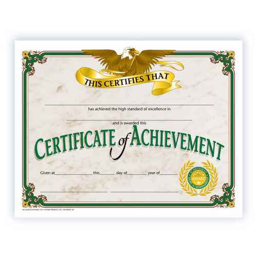 Certificate of Achievement, 8.5
