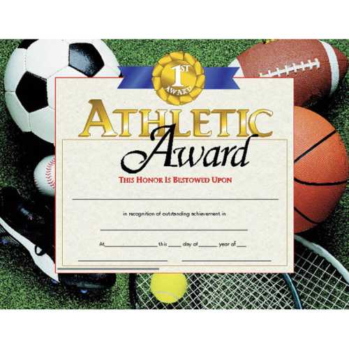 Athletic Award Certificate, 8.5