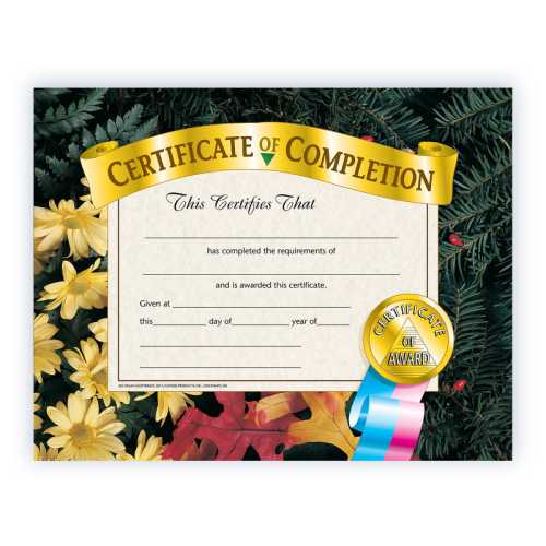 Certificate of Completion, 8.5