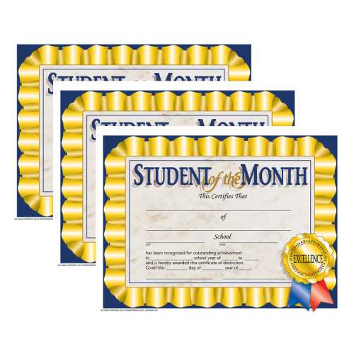 Student of the Month Certificate, 8.5