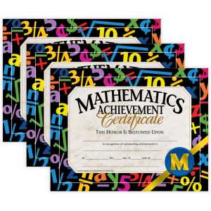 Mathematics Achievement Certificate, 30 Per Pack, 3 Packs