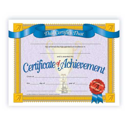 Certificate of Achievement, 8.5
