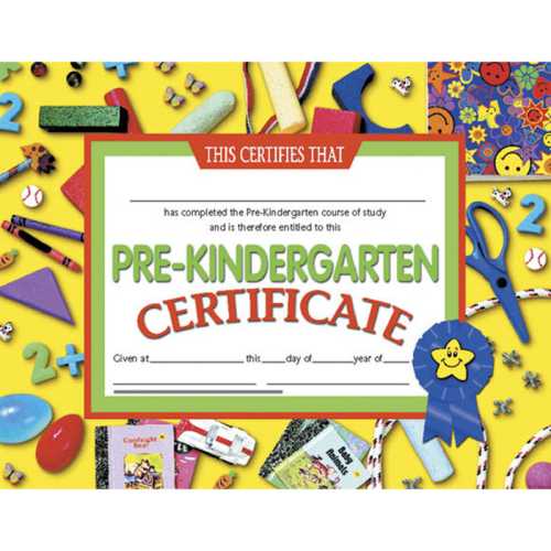 Pre-Kindergarten Certificate, 8.5
